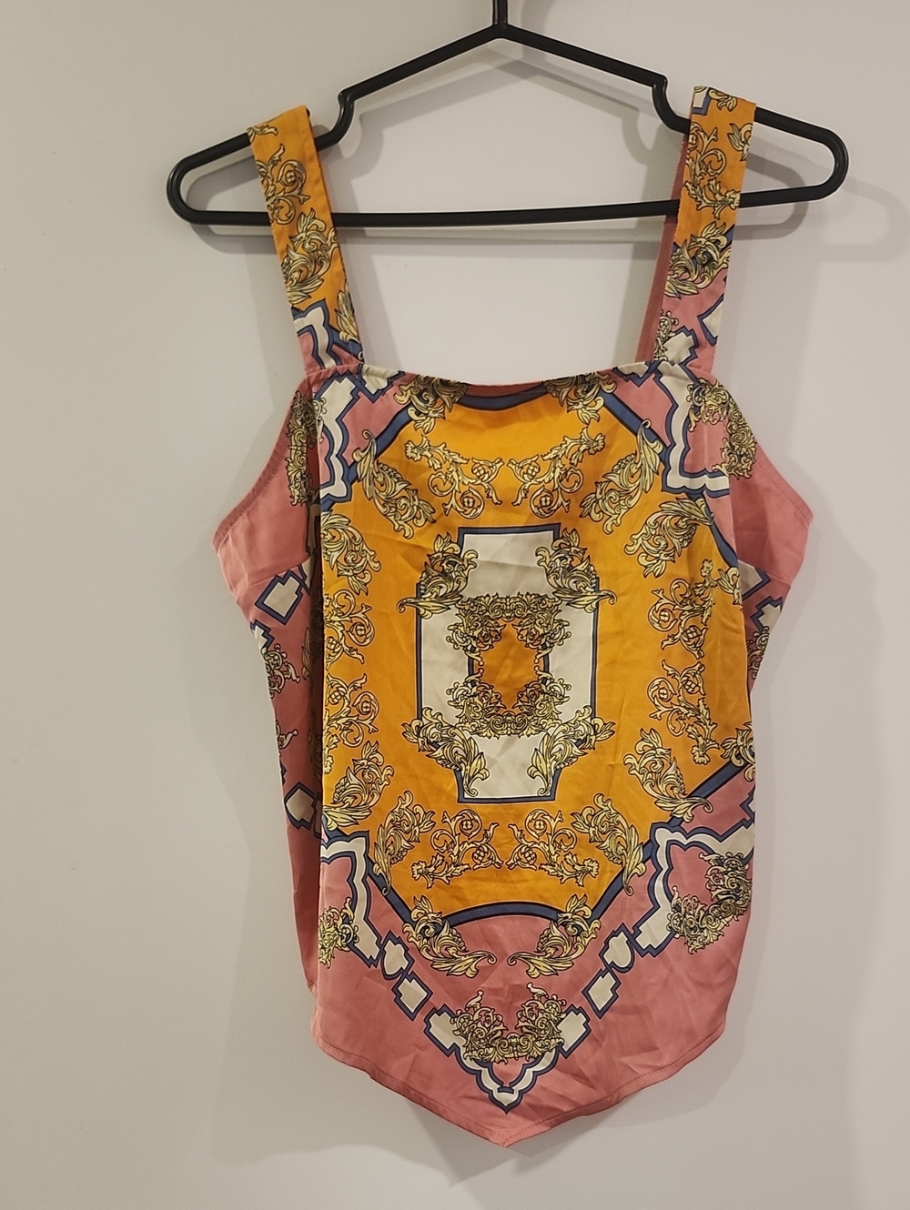 P2P 17" Rachel Zoe Pink and Mustard Baroque Print Camisole